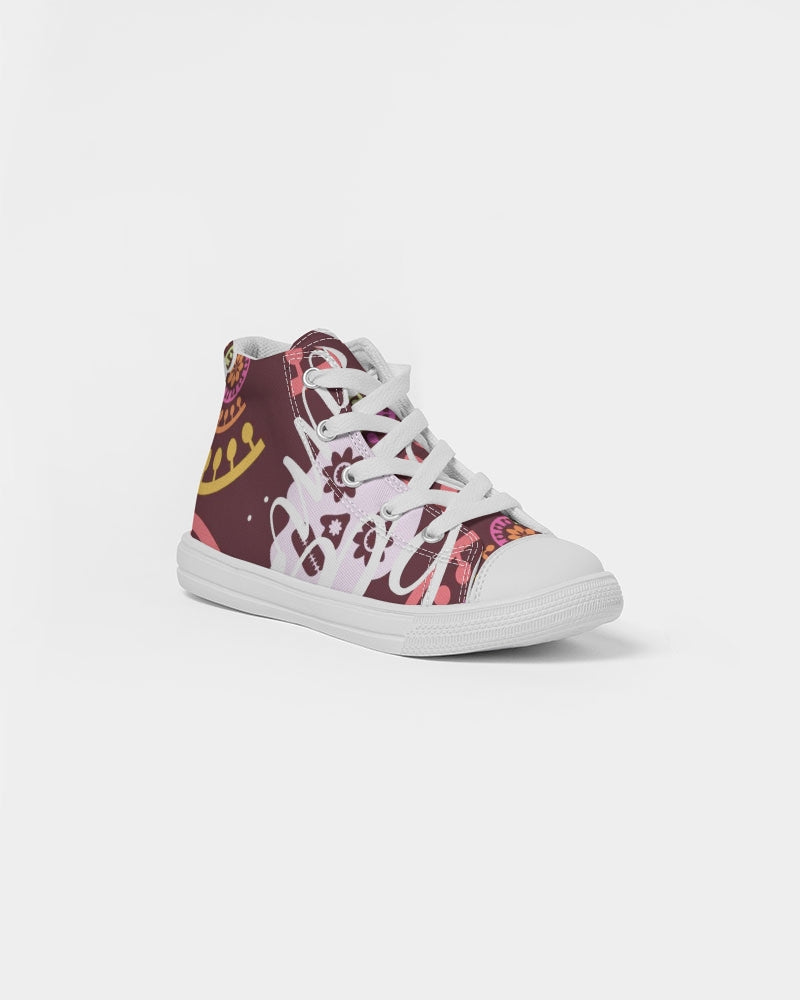 Crazy Skull 1 Kids Hightop Canvas Shoe - IAKAM