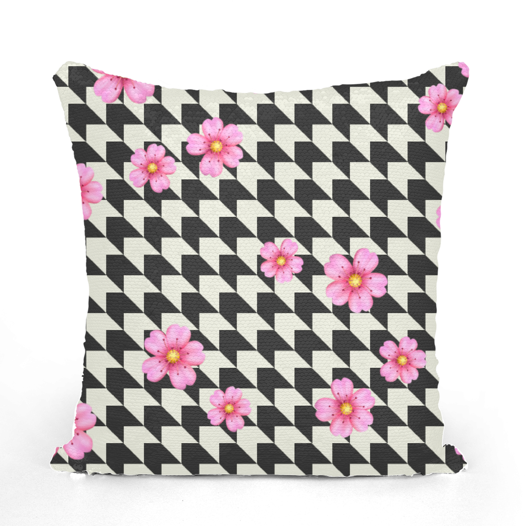 FLOWER PAT Sequin Cushion Cover - IAKAM