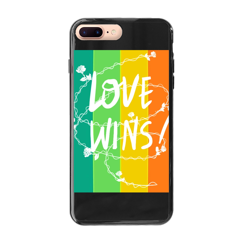 Love Wins Back Printed Black Soft Phone Case - IAKAM