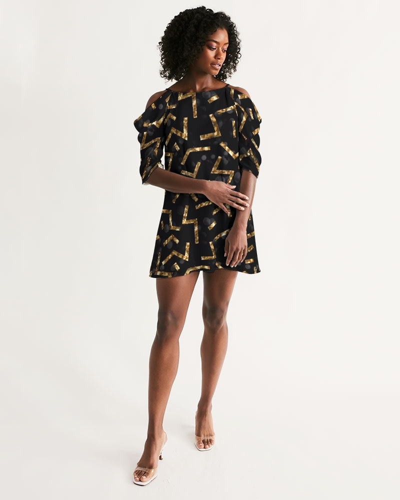 Pixie Night Women's Open Shoulder A-Line Dress - IAKAM