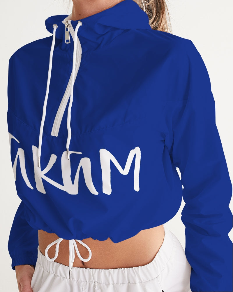 Blue Women's Cropped Windbreaker - IAKAM