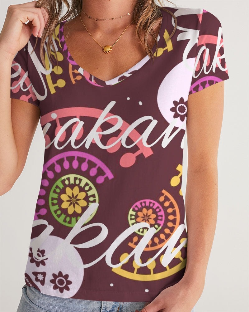 Crazy Skull 1 Women's V-Neck Tee - IAKAM