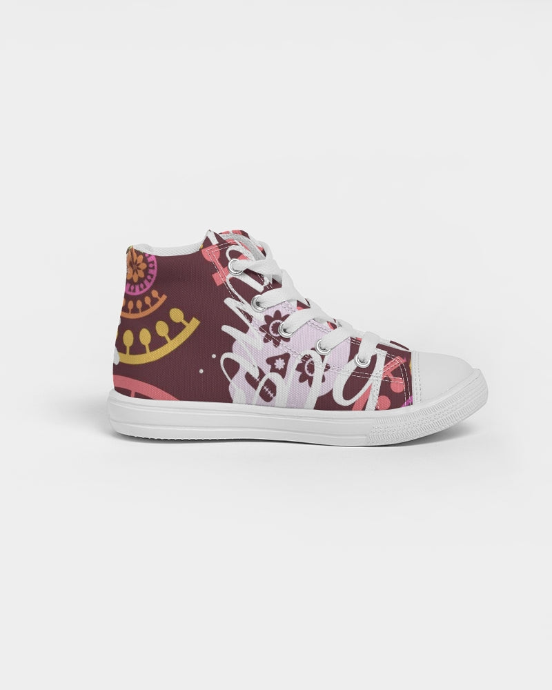 Crazy Skull 1 Kids Hightop Canvas Shoe - IAKAM
