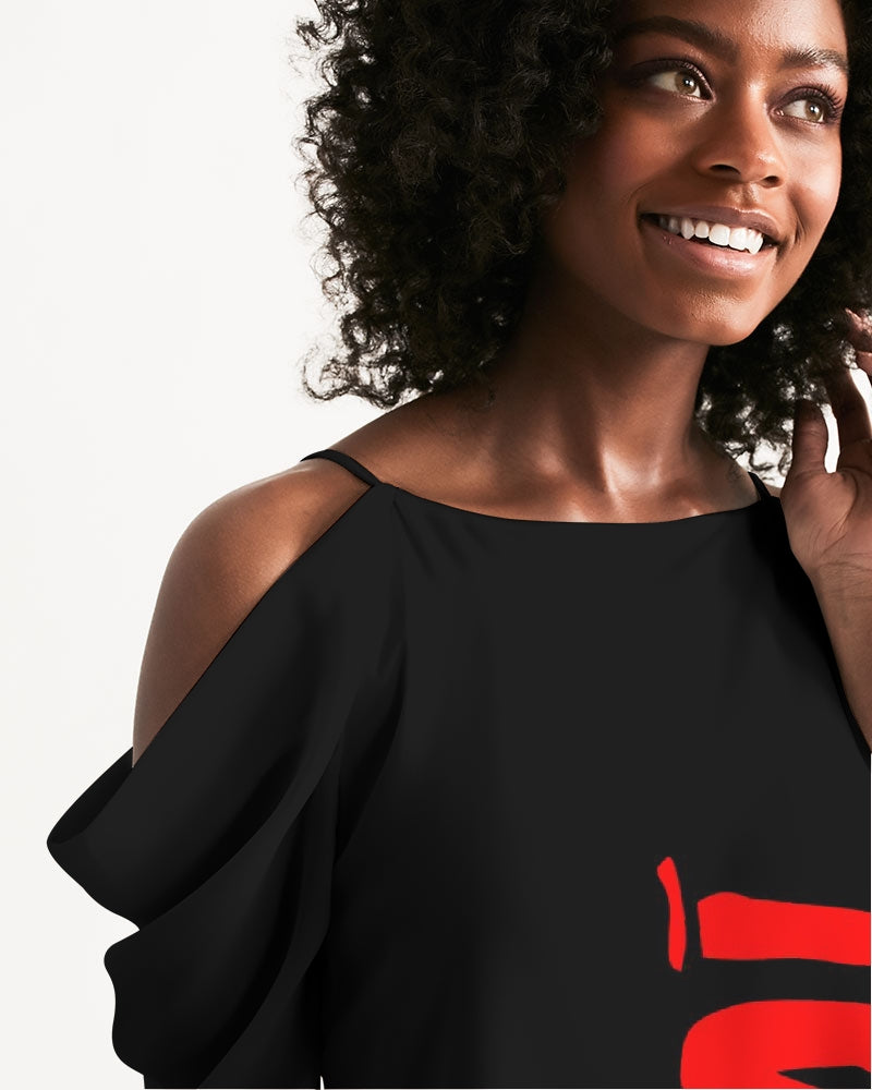 IAKAM  Red Women's Open Shoulder Dress - IAKAM
