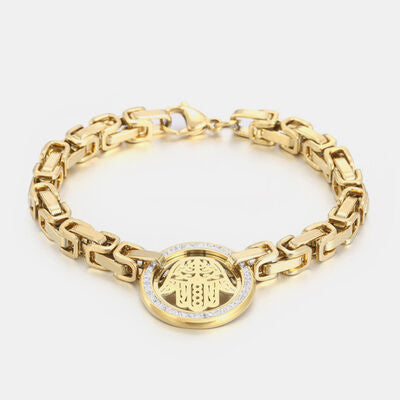Stainless Steel Zircon Chain Bracelet - IAKAM