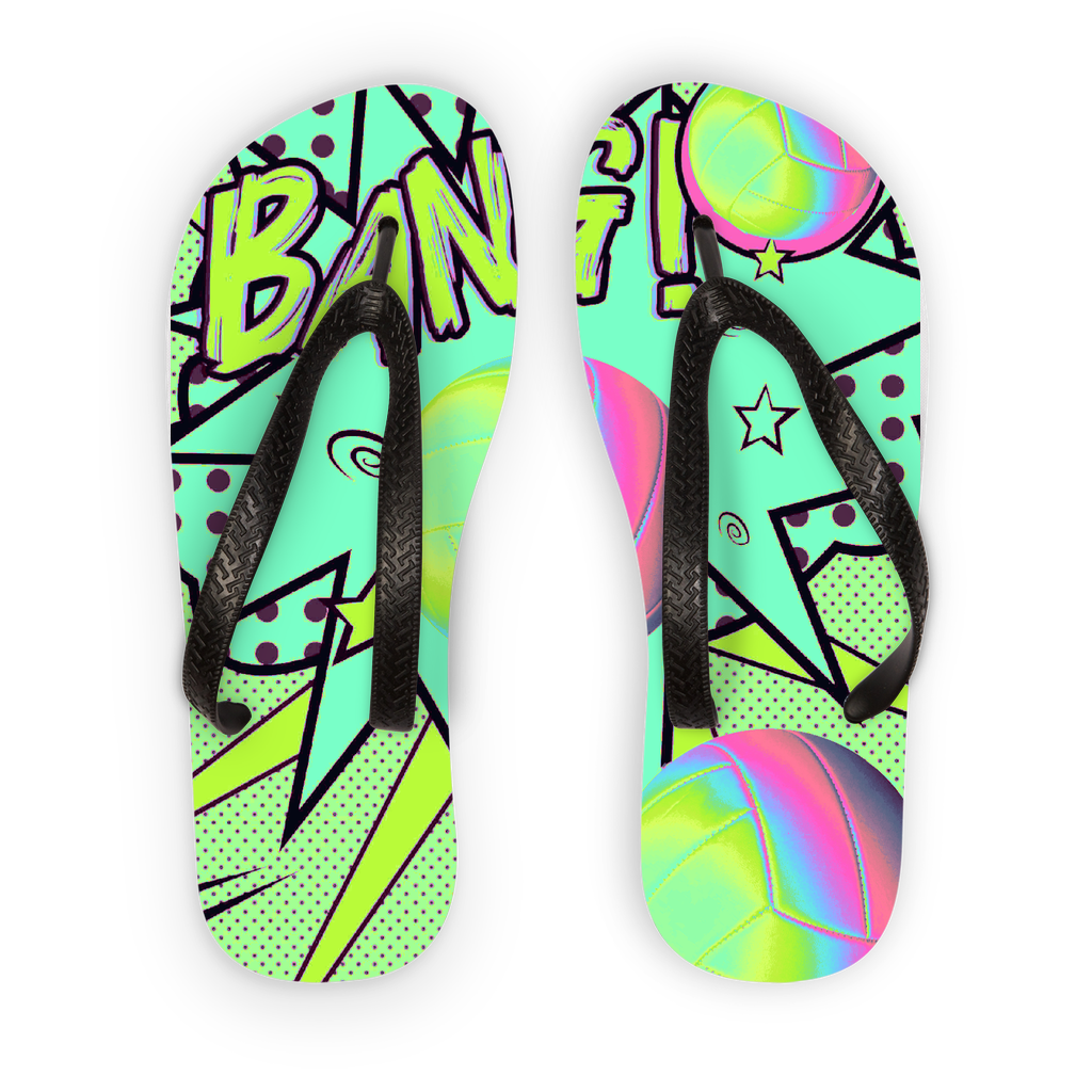 "Volley Ball " Adult Flip Flops - IAKAM