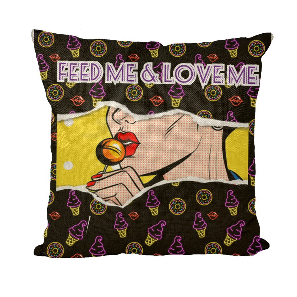 Feed Me Love Me Throw Pillows - IAKAM