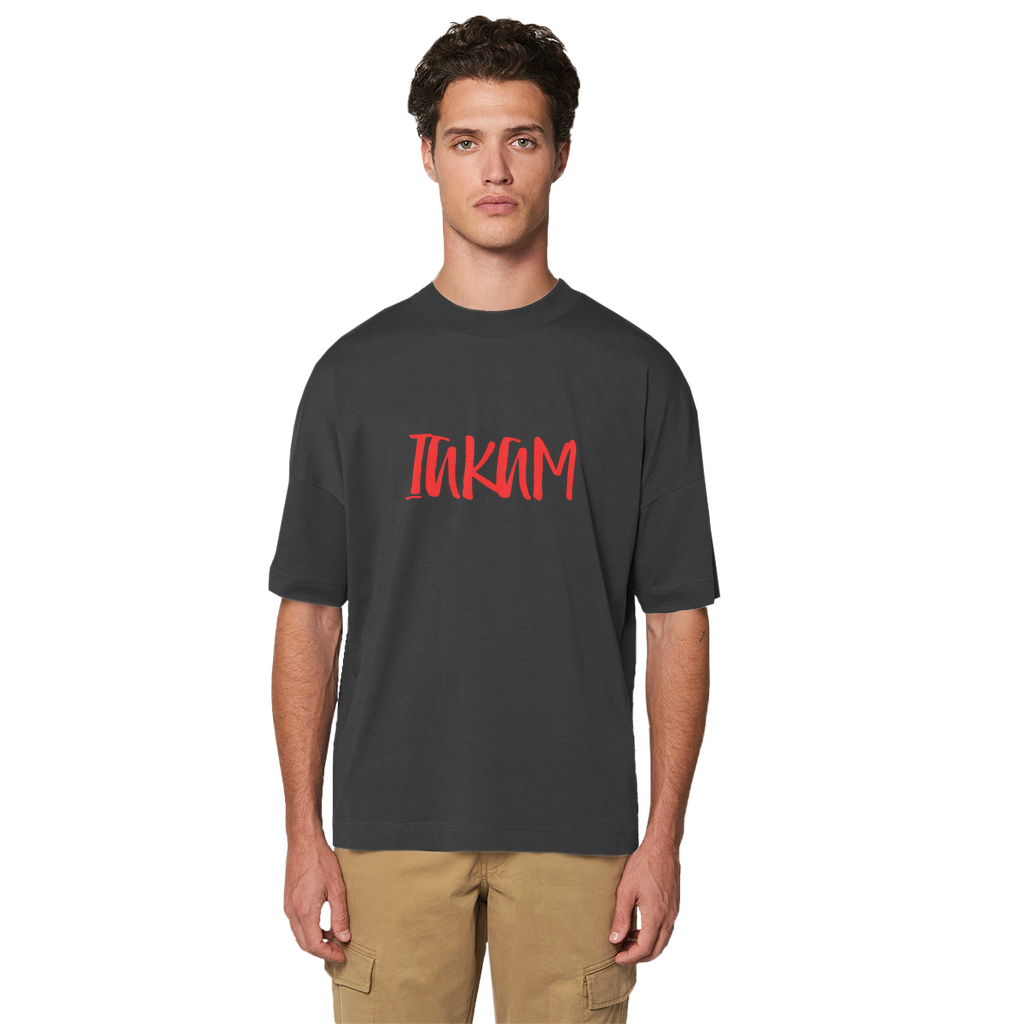 IAKAM Red Premium Organic Oversized T-Shirt - IAKAM