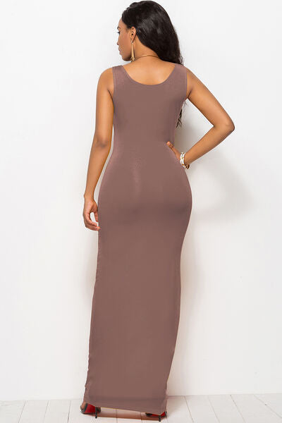 Scoop Neck Wide Strap Maxi Dress - IAKAM