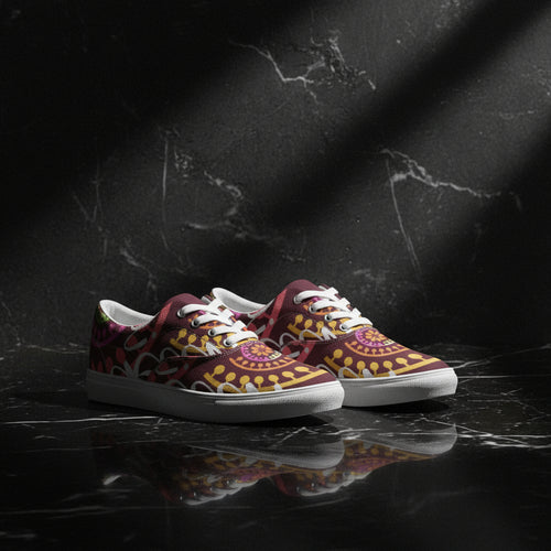 Crazy Skull 1 Women's Lace Up Canvas Shoe - IAKAM