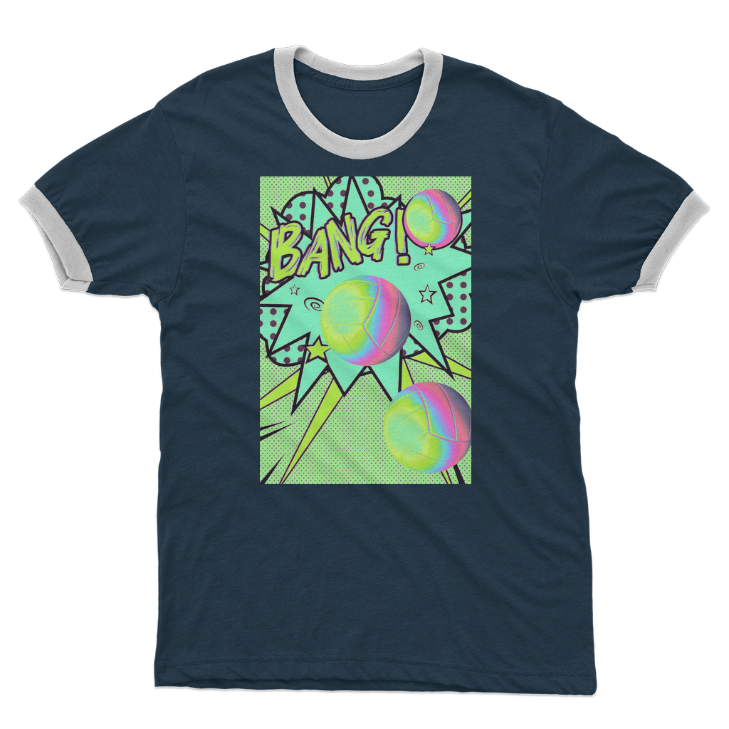 Volley Ball Adult Ringer T-Shirt - IAKAM