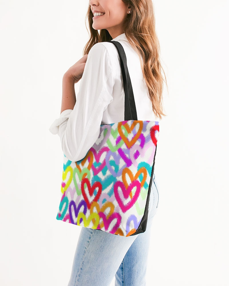 Heartful Canvas Zip Tote - IAKAM