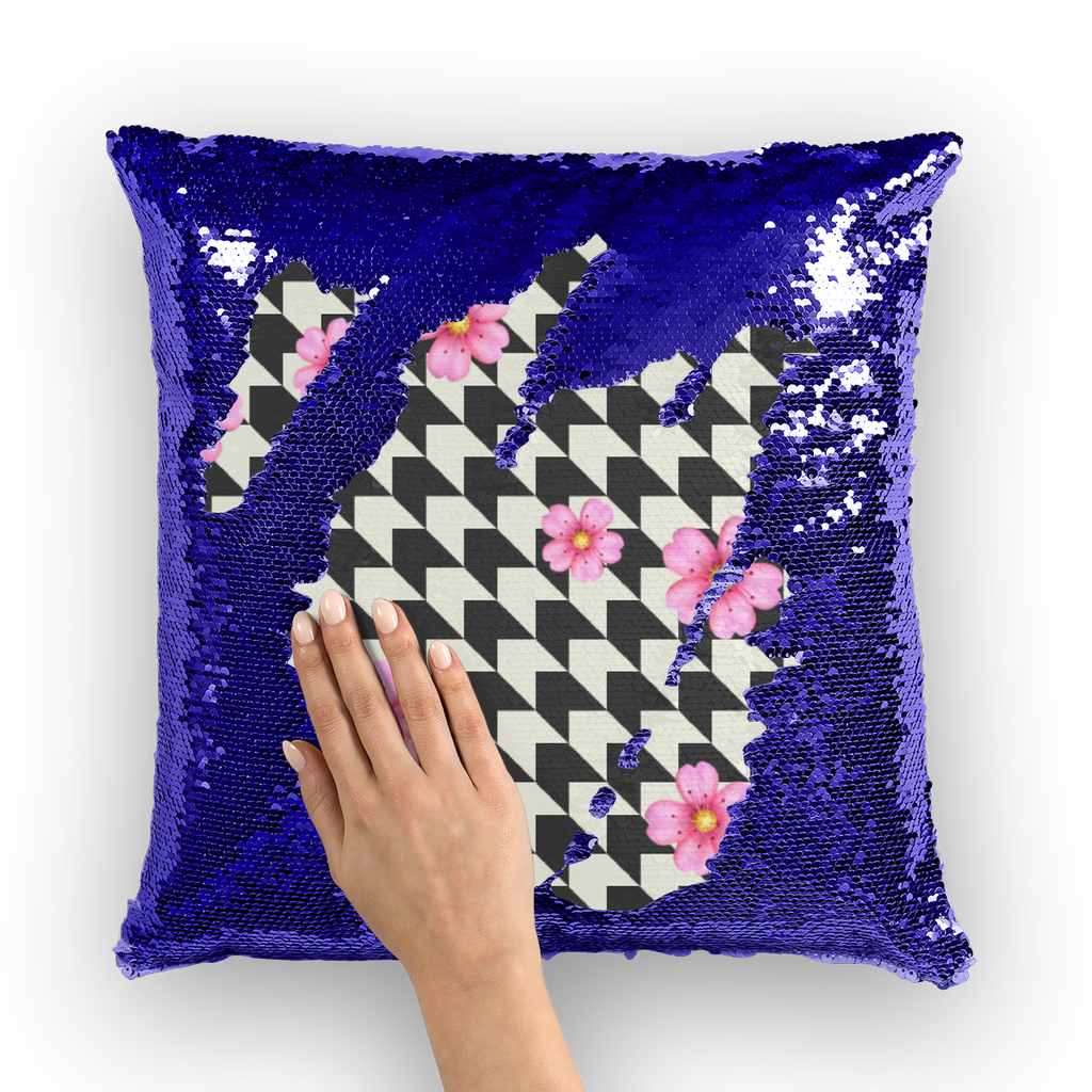FLOWER PAT Sequin Cushion Cover - IAKAM