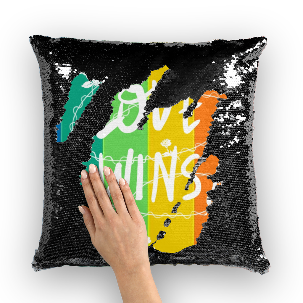 Love Wins Sequin Cushion Cover - IAKAM