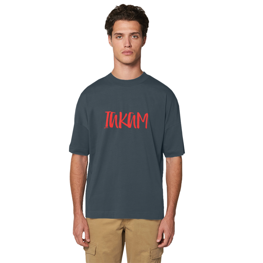 IAKAM Red Premium Organic Oversized T-Shirt - IAKAM