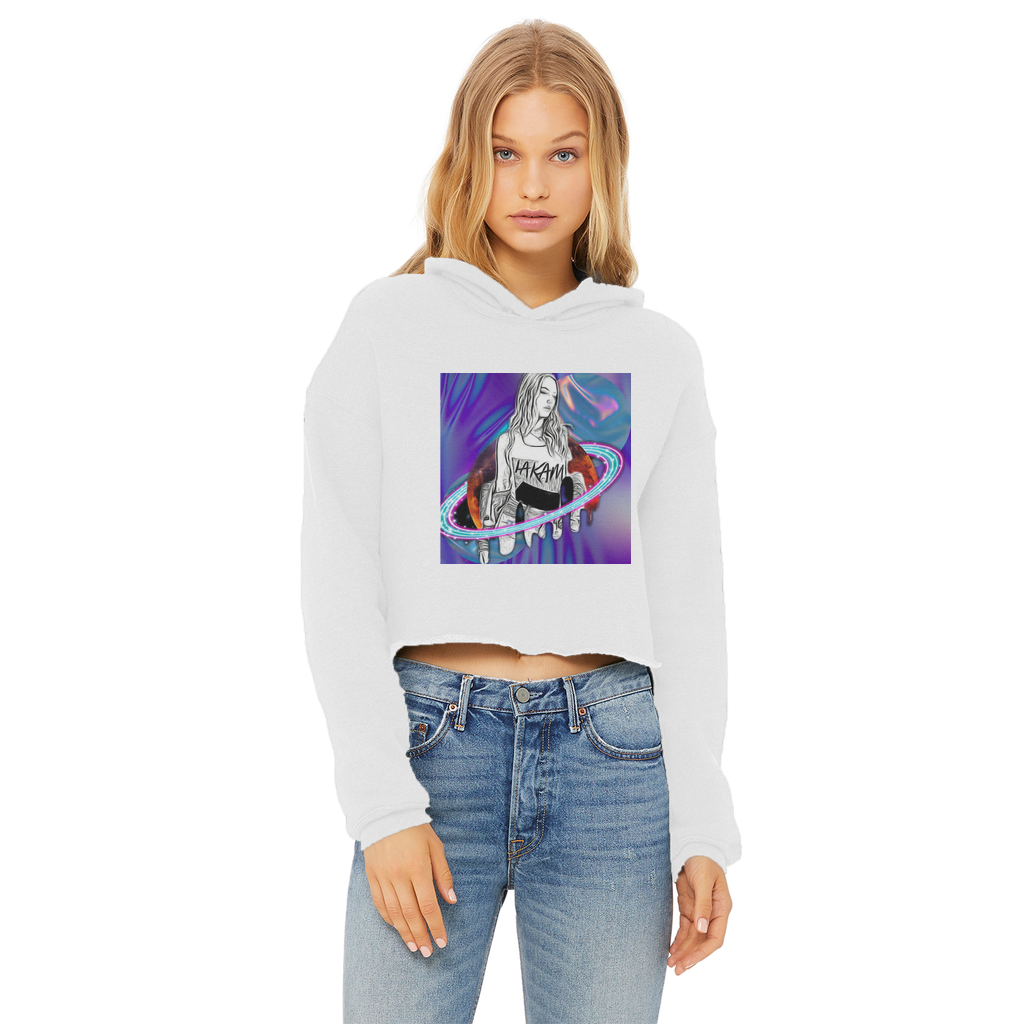 Outerspace3 Ladies Cropped Raw Edge Hoodie - IAKAM
