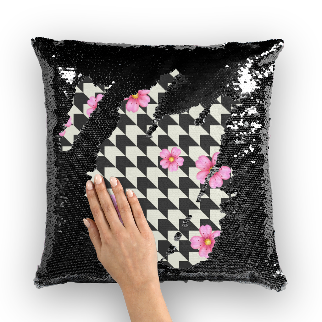 FLOWER PAT Sequin Cushion Cover - IAKAM
