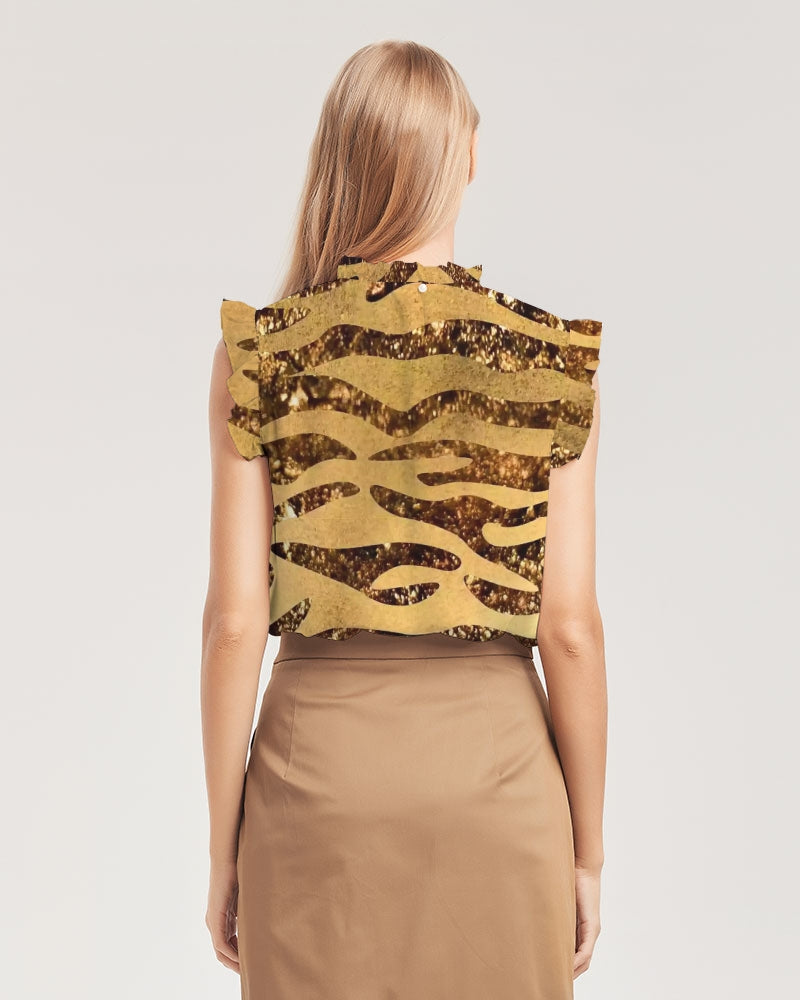 Golden Taz Women's Ruffle Sleeve Top - IAKAM