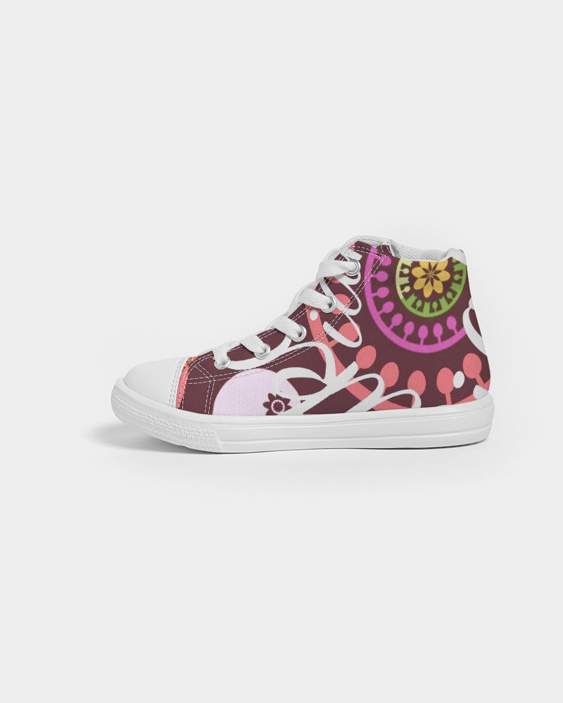 Crazy Skull 1 Kids Hightop Canvas Shoe - IAKAM