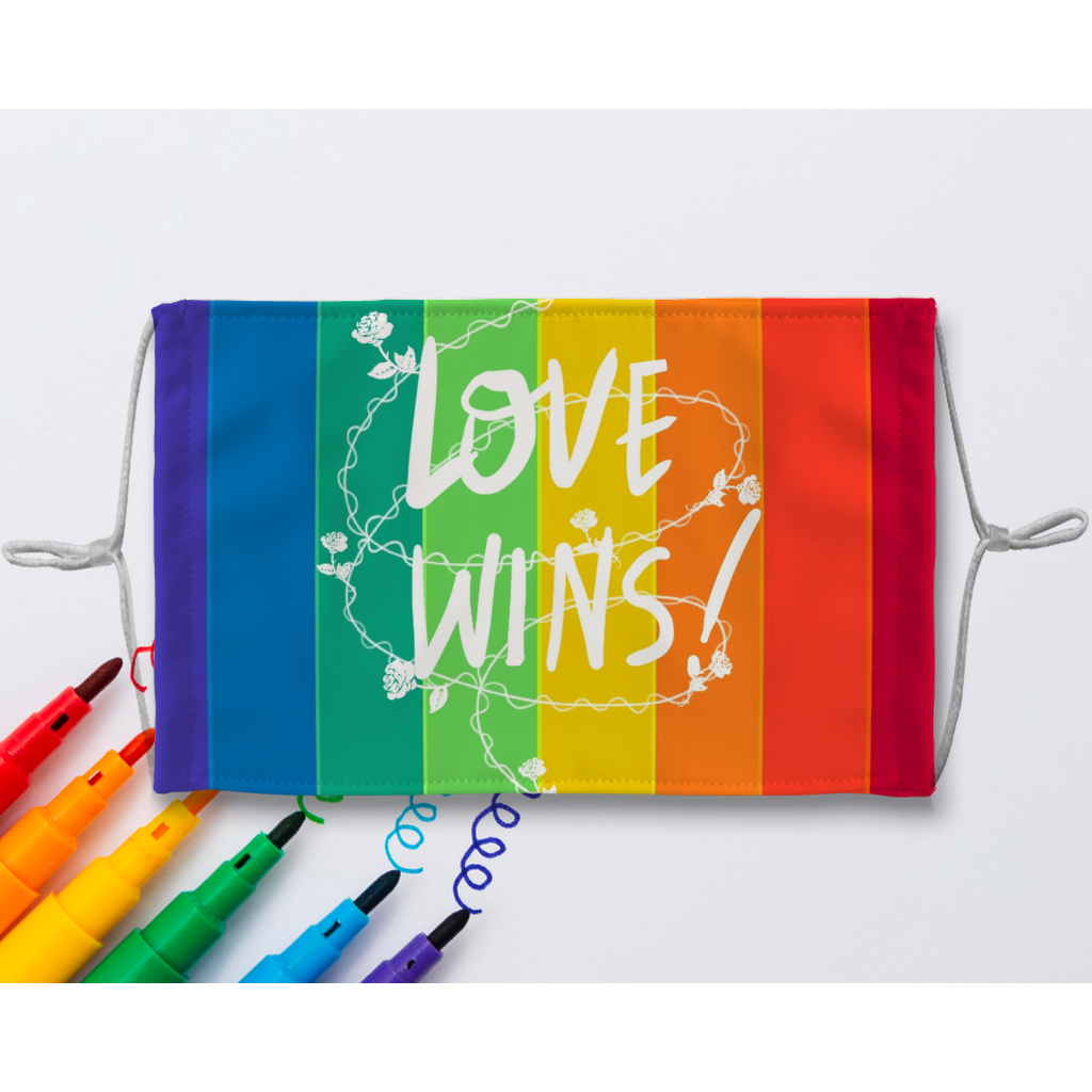 Love Wins Sublimation Colouring Face Mask - IAKAM
