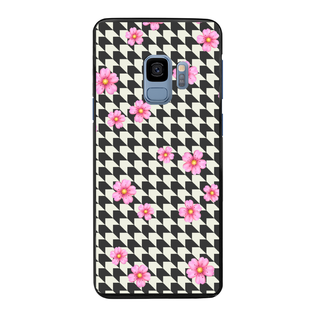 FLOWER PAT Back Printed Black Hard Phone Case - IAKAM