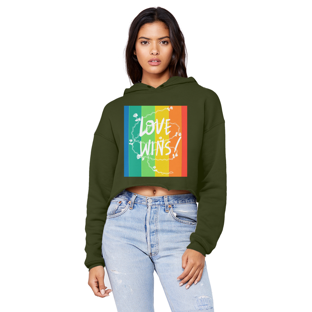 Love Wins Unisex Cropped Raw Edge Boyfriend Hoodie - IAKAM