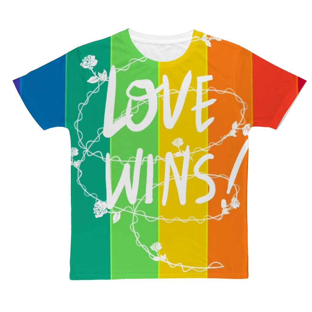 Love Wins Classic Sublimation Adult T-Shirt - IAKAM