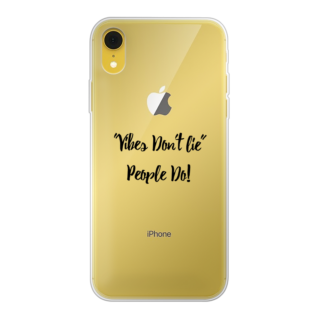 Vibes Don't Lie Back Printed Transparent Soft Phone Case - IAKAM