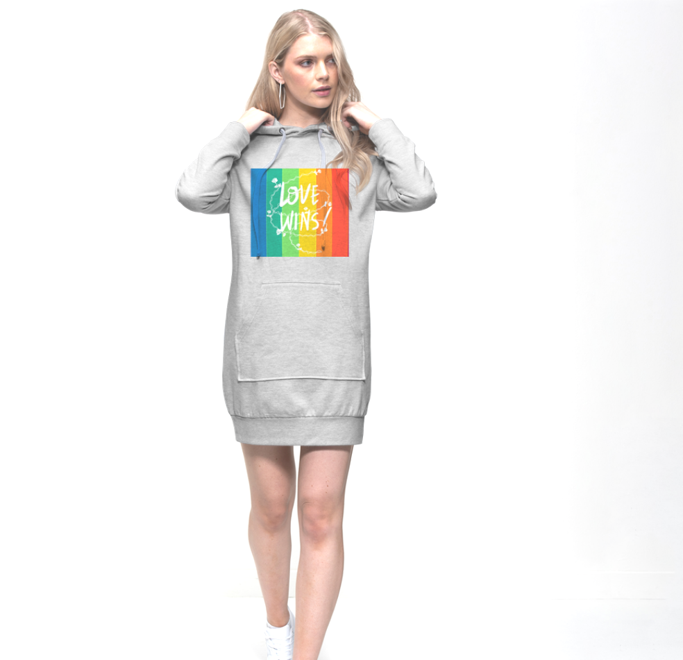 Love Wins  Please Hoodie Dress - IAKAM