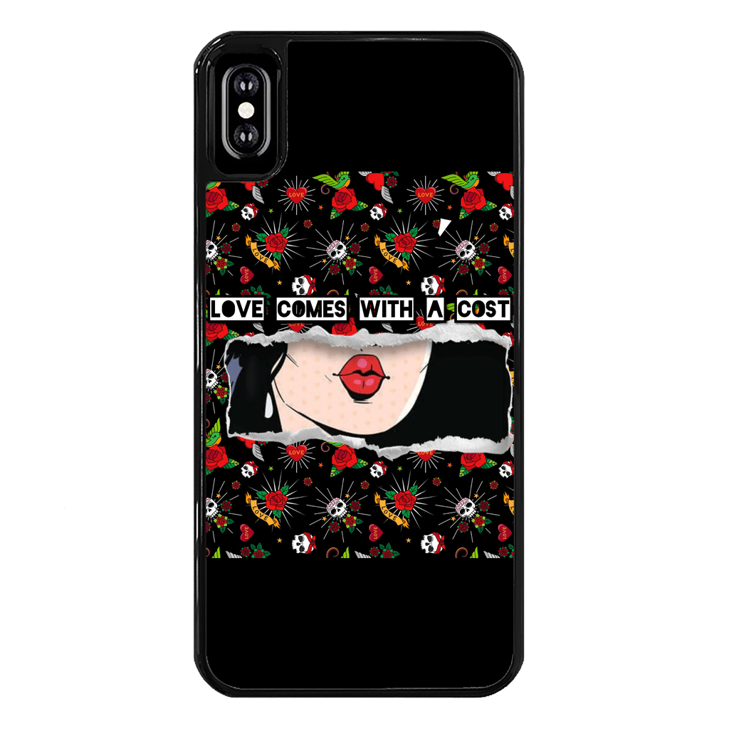 Love Cost Back Printed Black Hard Phone Case - IAKAM