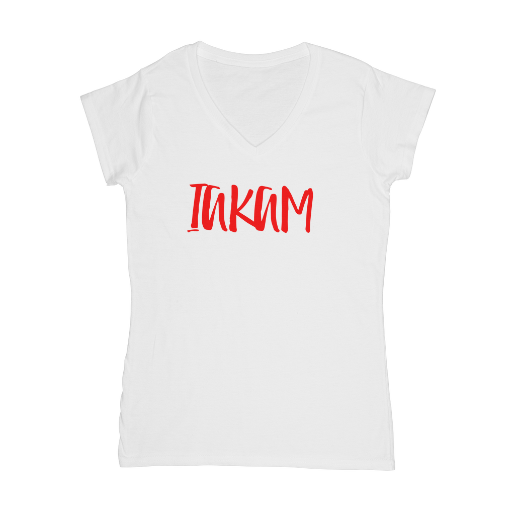 IAKAM Red Classic Women's V-Neck T-Shirt - IAKAM