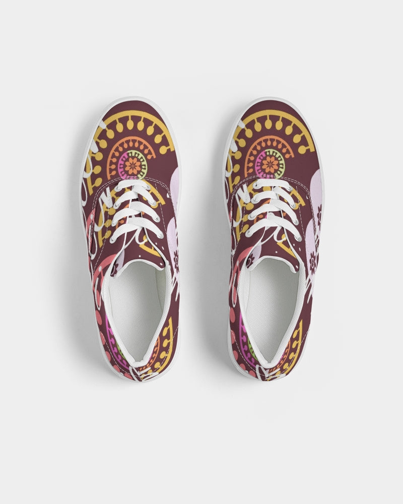 Crazy Skull 1 Women's Lace Up Canvas Shoe - IAKAM