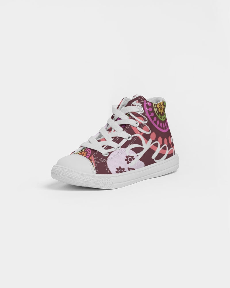 Crazy Skull 1 Kids Hightop Canvas Shoe - IAKAM