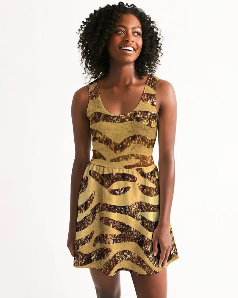Golden Taz Women's Scoop Neck Skater Dress - IAKAM