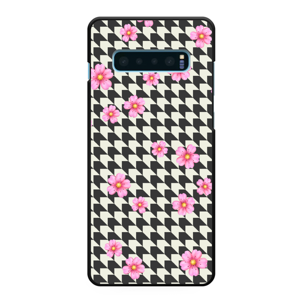FLOWER PAT Back Printed Black Hard Phone Case - IAKAM