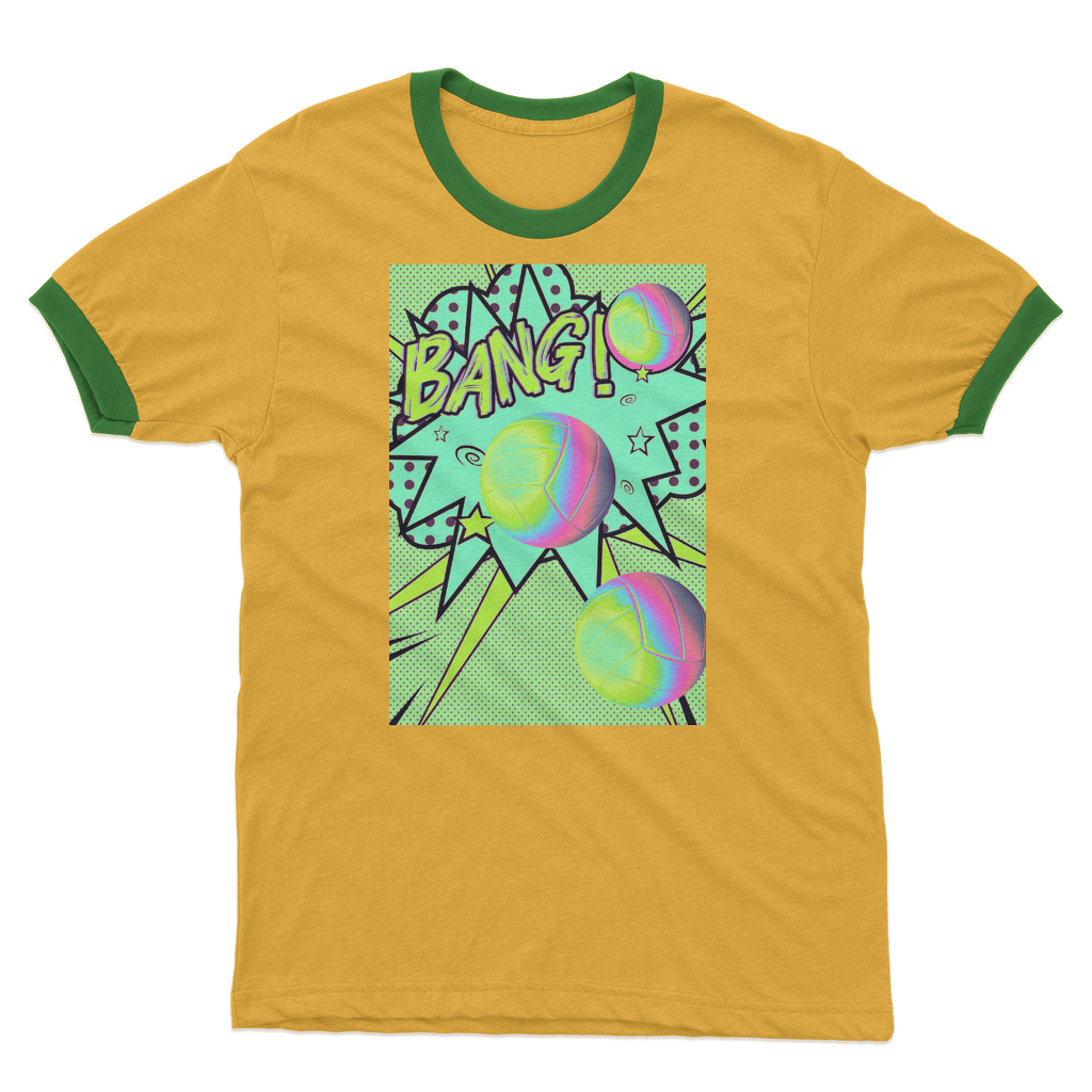 Volley Ball Adult Ringer T-Shirt - IAKAM