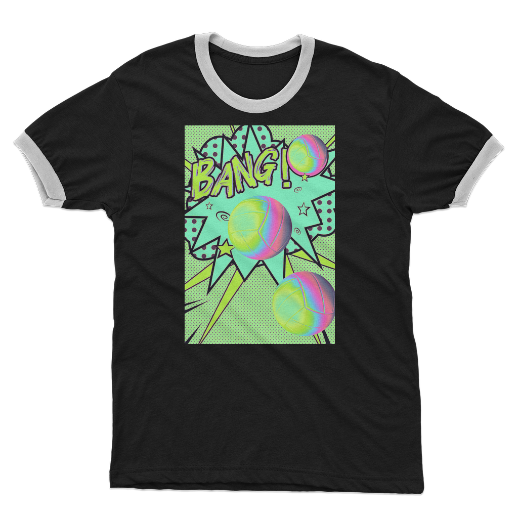 Volley Ball Adult Ringer T-Shirt - IAKAM