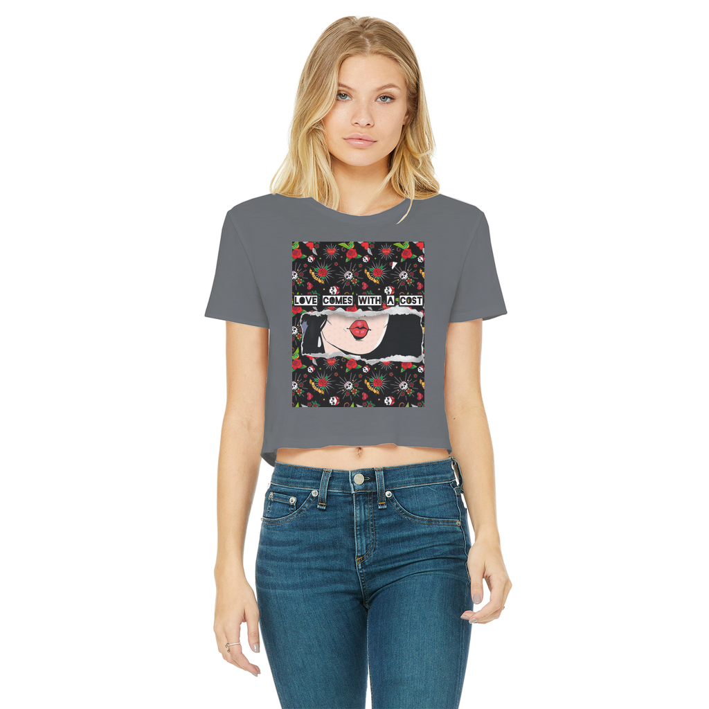 Love Cost Classic Women's Cropped Raw Edge T-Shirt - IAKAM