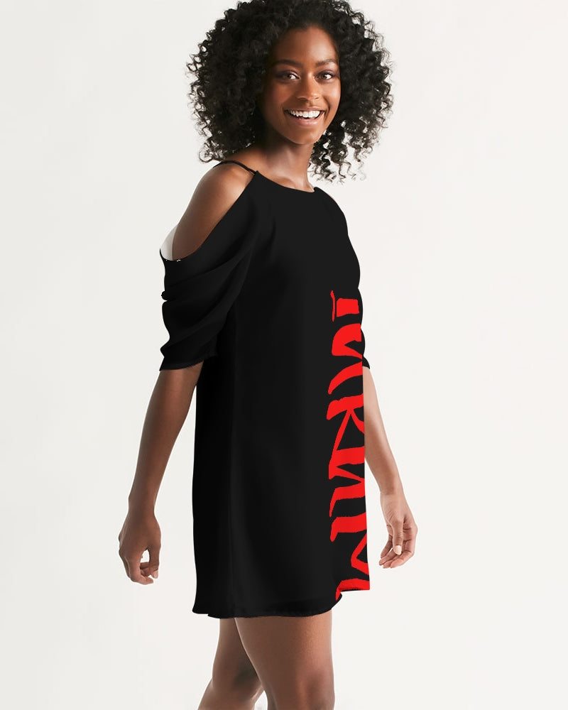IAKAM  Red Women's Open Shoulder Dress - IAKAM