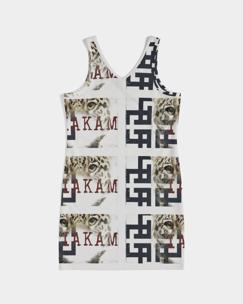 Co Kam Women's All-Over PrintRib Knit V Neck Mini Dress - IAKAM