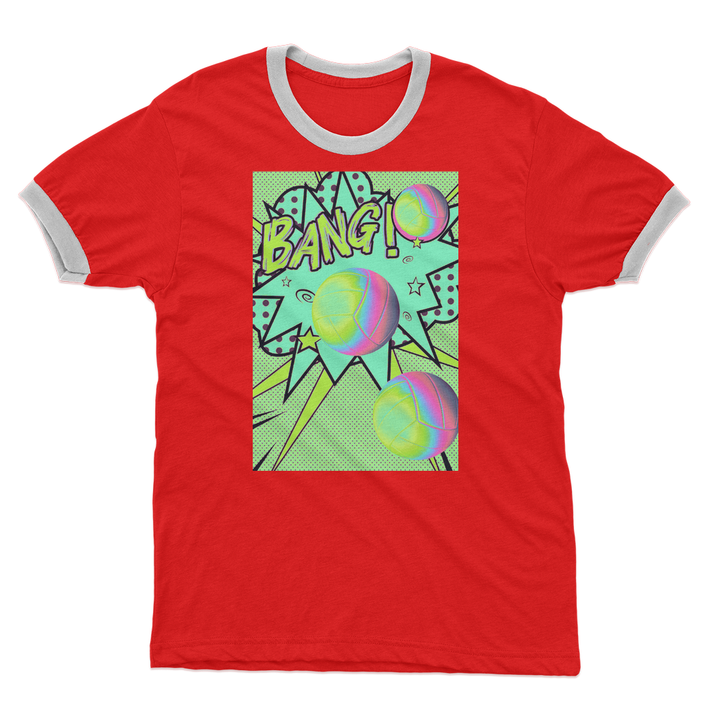 Volley Ball Adult Ringer T-Shirt - IAKAM