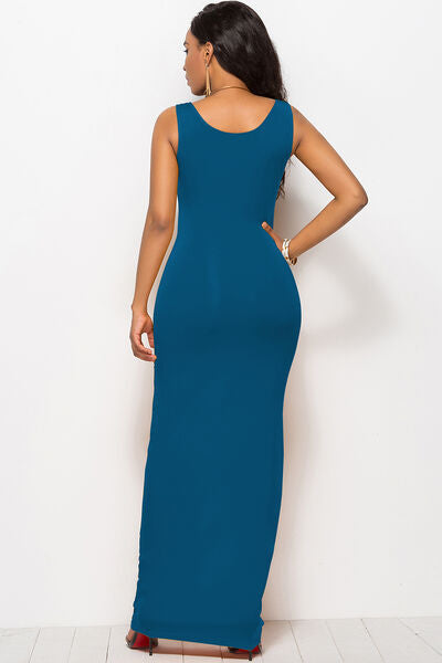 Scoop Neck Wide Strap Maxi Dress - IAKAM