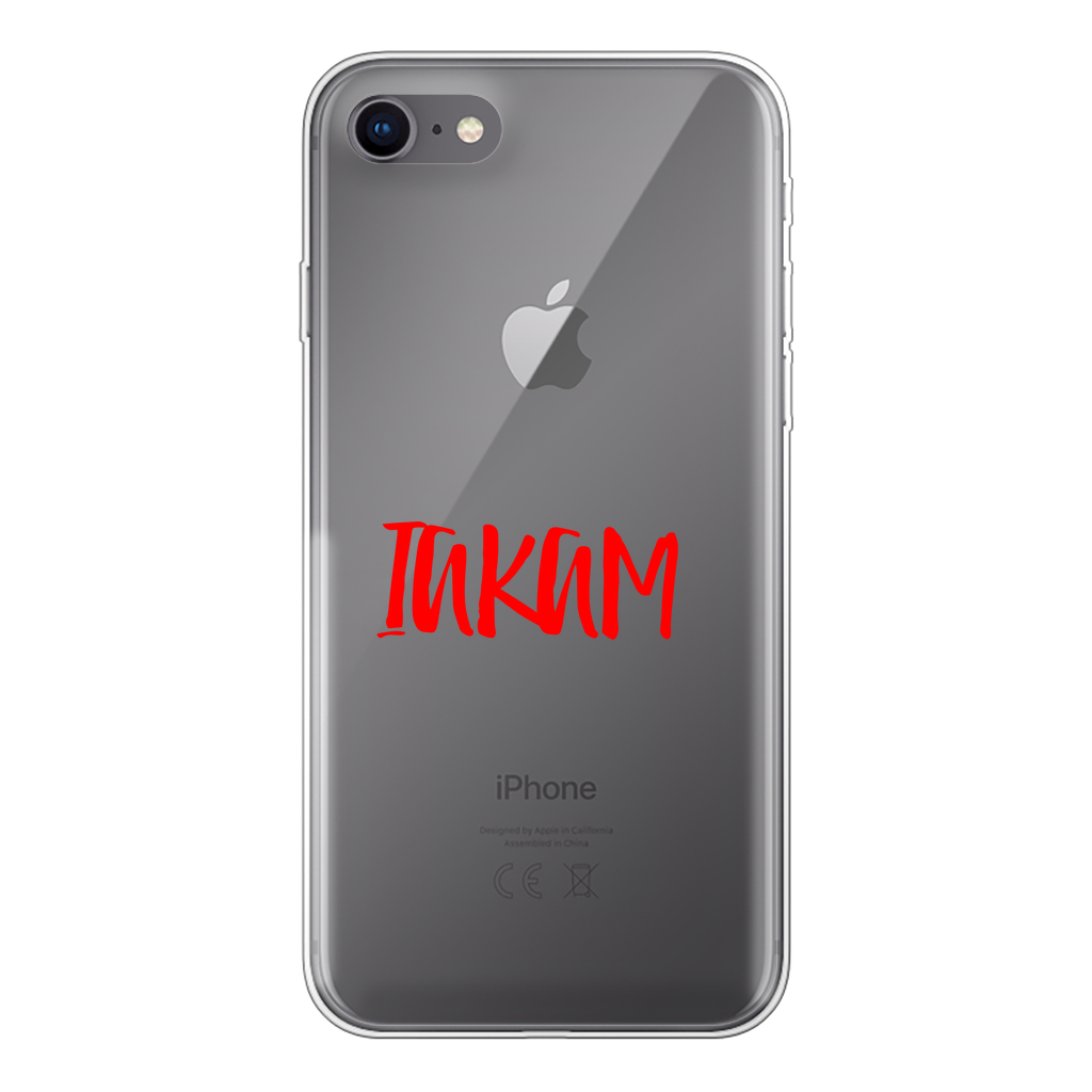 IAKAM Red Back Printed Transparent Soft Phone Case - IAKAM