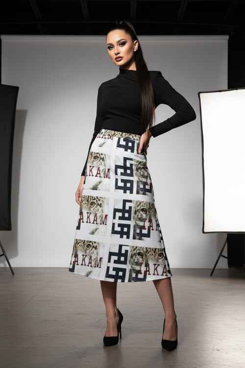 Co Kam Women's All-Over Print A-Line Midi Skirt - IAKAM