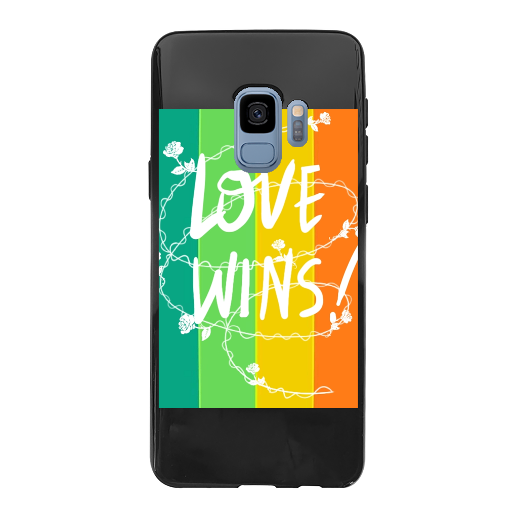 Love Wins Back Printed Black Soft Phone Case - IAKAM