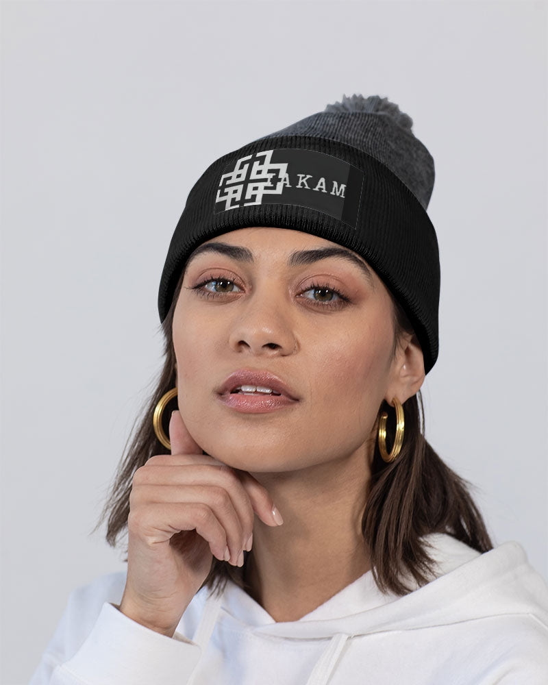 IAKAM Black Pom-Pom Knit Beanie | Brand - IAKAM