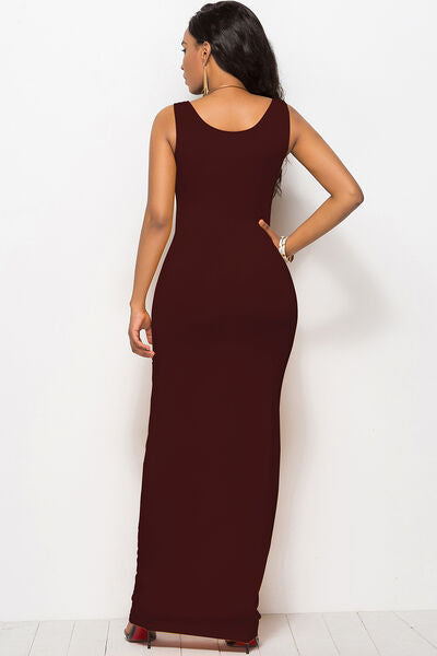Scoop Neck Wide Strap Maxi Dress - IAKAM