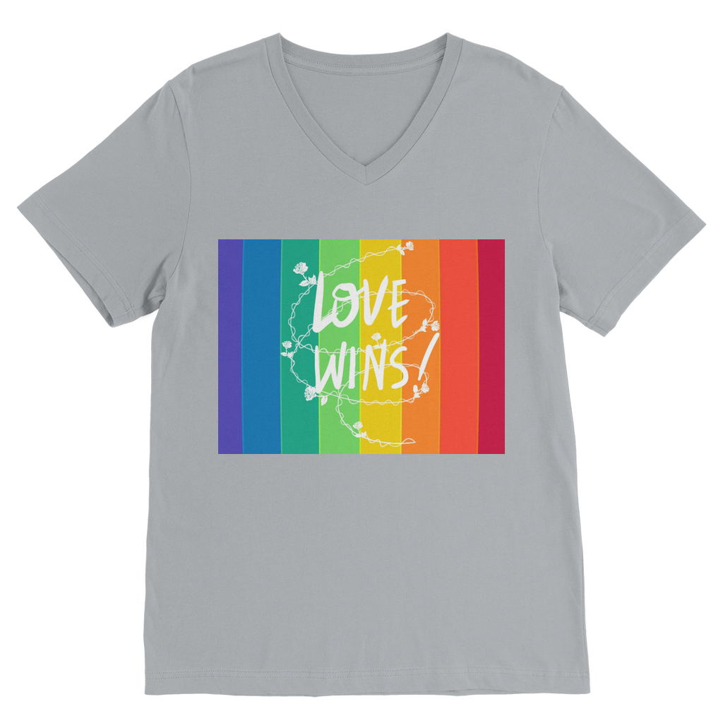 Love Wins Classic V-Neck T-Shirt - IAKAM