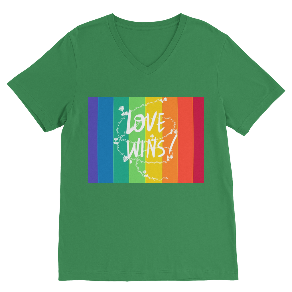 Love Wins Classic V-Neck T-Shirt - IAKAM