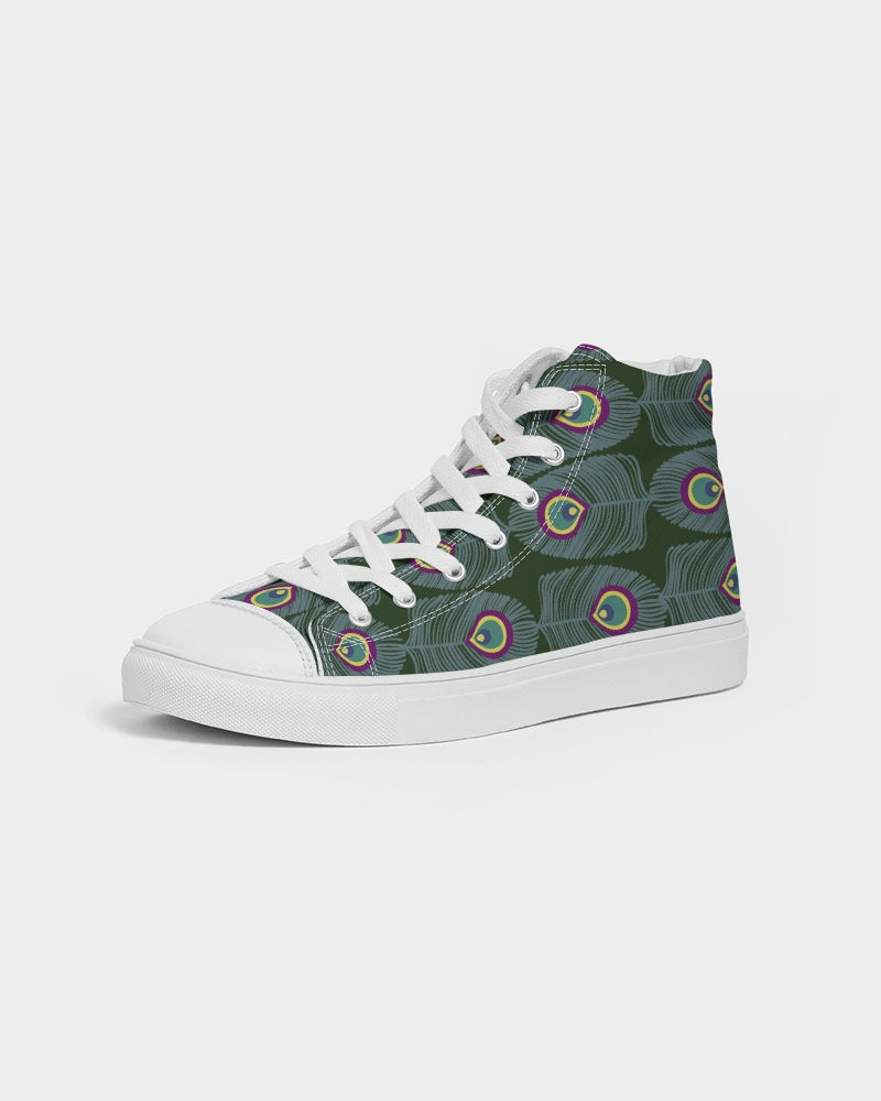 Peacock Tail Women's Hightop Canvas Shoe - IAKAM
